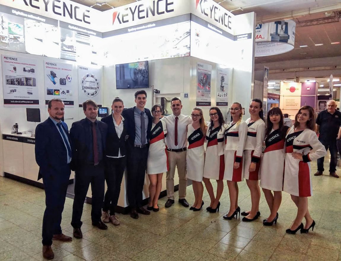 Ten-person team at a trade fair stand in Slovakia